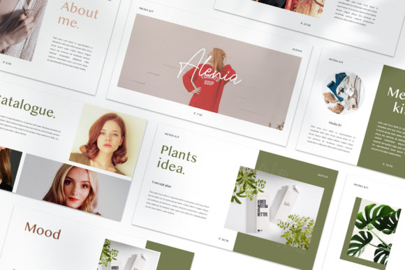 Alenia: A Minimal Media Kit Powerpoint Template for Polished Presentations