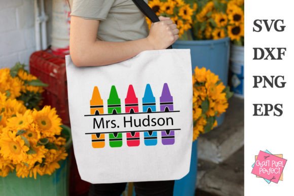 Crayons Split Monogram Frame Svg, School