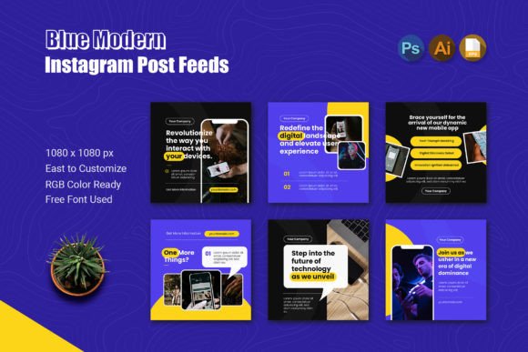 Create Stunning Visuals with This Blue Modern Instagram Post Template