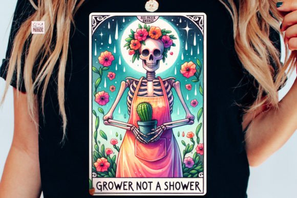 Funny Cactus Tarot Card PNG Grower: A Quirky Design Asset