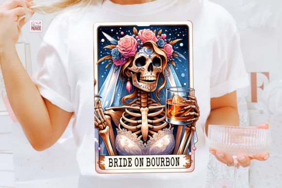 Funny Tarot Card PNG Bride on Bourbon
