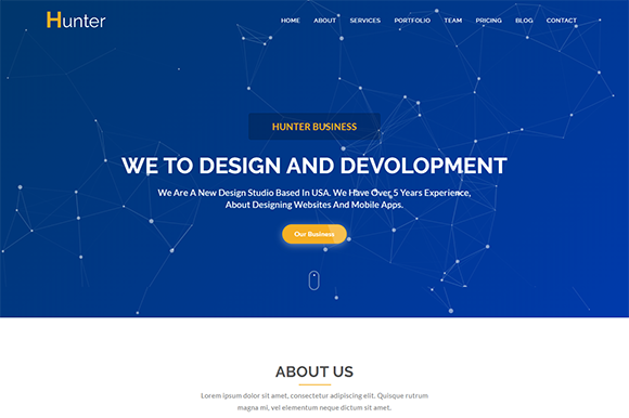 Hunter: A Versatile Bootstrap Template for Modern Businesses