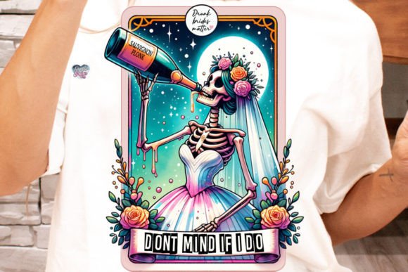 I Do Bride Tarot Card PNG Champagne