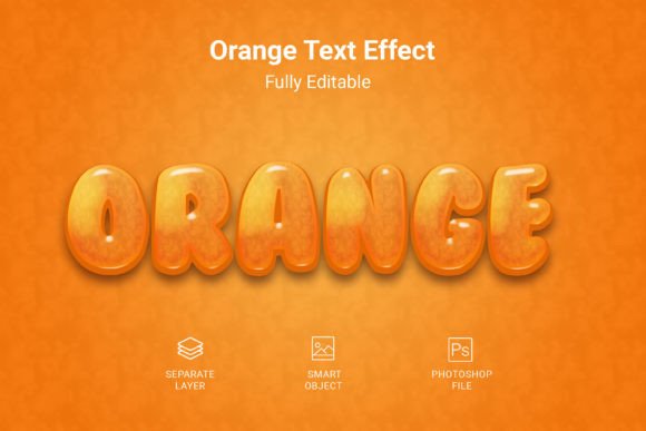 Orange Psd Text Style Effect Mockup