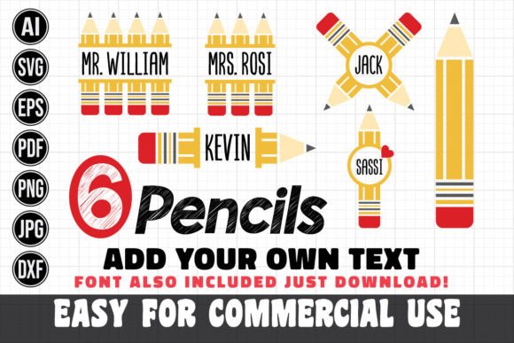 Pencil Split Monogram SVG Bundle for Creative Design