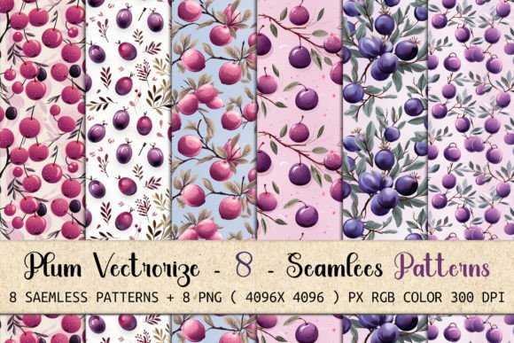 Plum Perfection Seamless Patterns for Modern Design